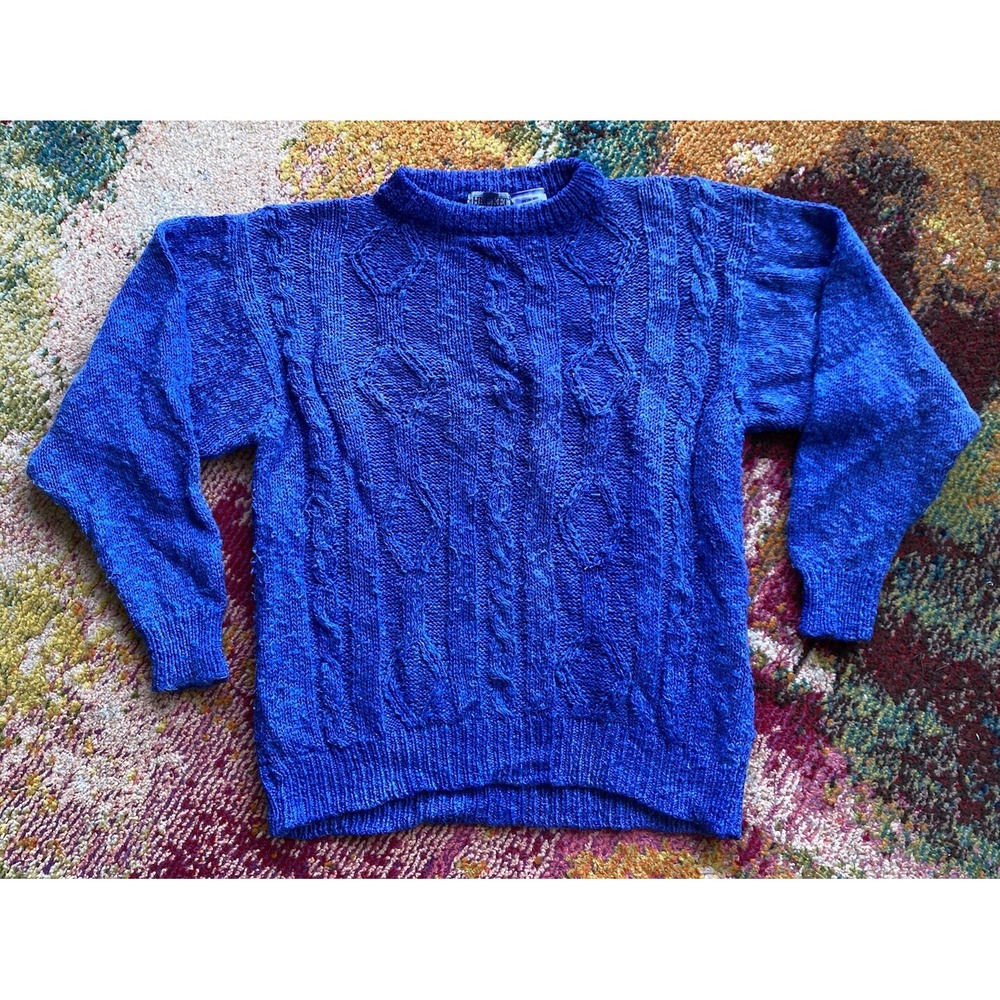 VTG Hackett Turpin Fisherman Sweater Sz Small Handloomed In Ireland Linen Blend